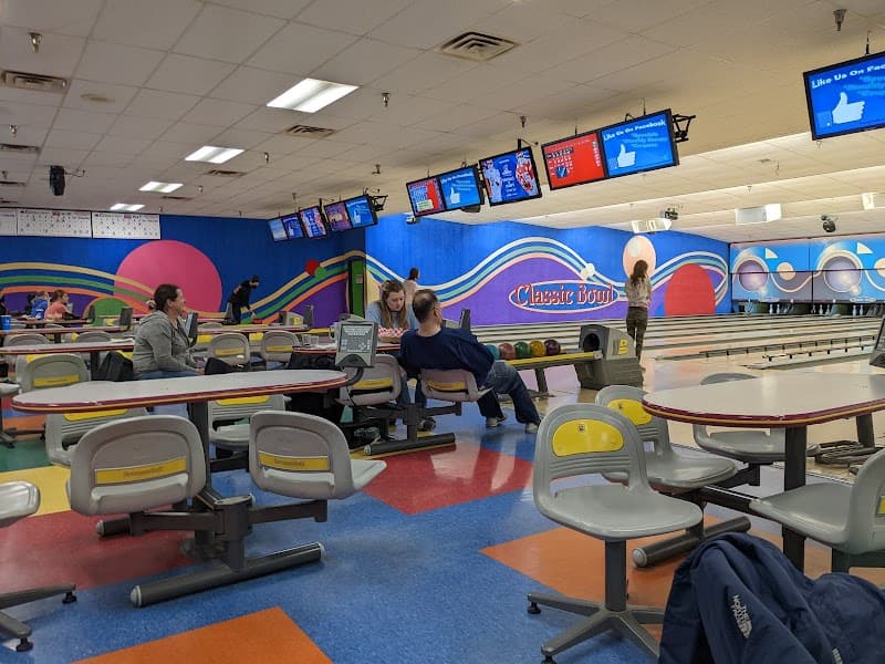 Interior view of Classic Bowl bowling alley
