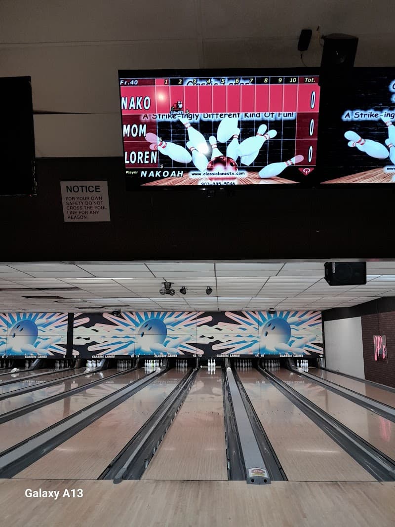 Interior view of Classic Lanes bowling alley
