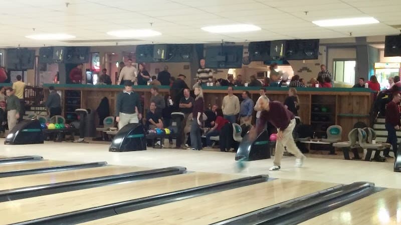 Interior view of Concord Bowl and Recreation bowling alley