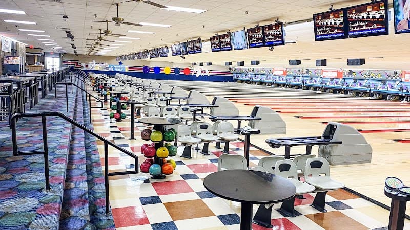 Interior view of Concord Lanes bowling alley