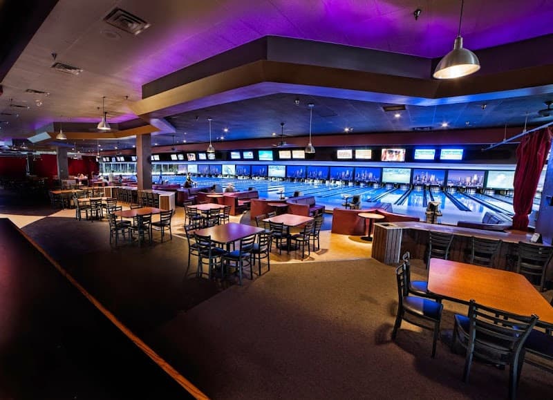 Interior view of Concourse Bowling Center bowling alley
