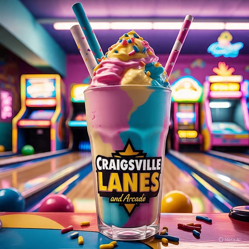 Interior view of Craigsville Lanes bowling alley