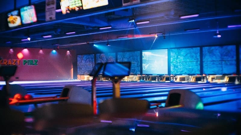 Interior view of Crazy Pinz Entertainment Center bowling alley