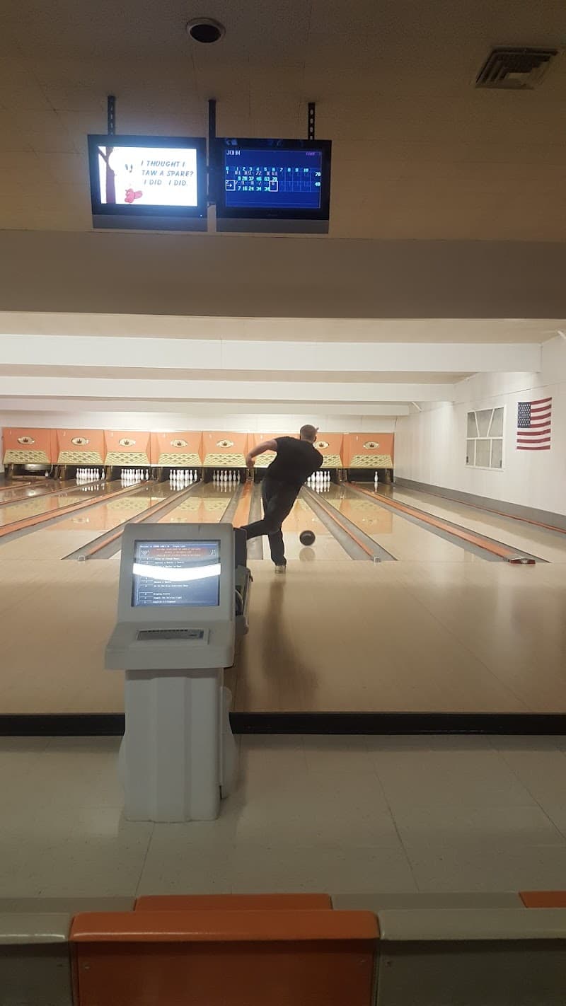 Interior view of Crown Lanes bowling alley