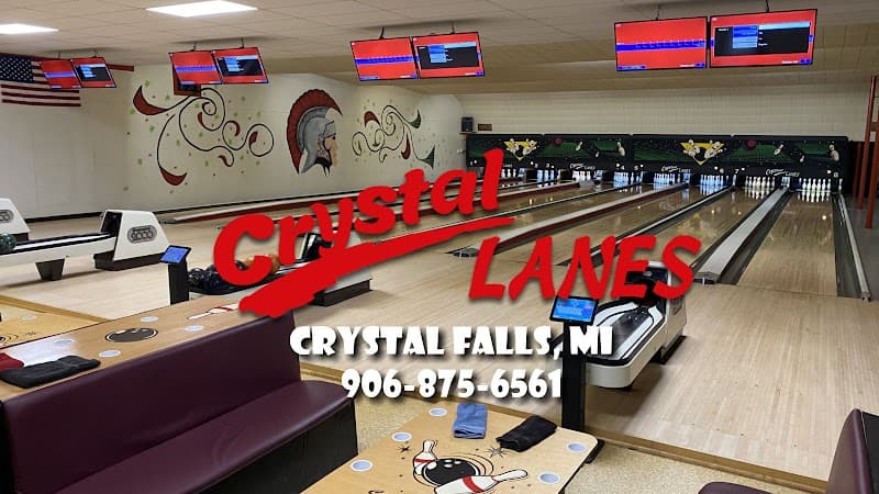 Interior view of Crystal Lanes bowling alley