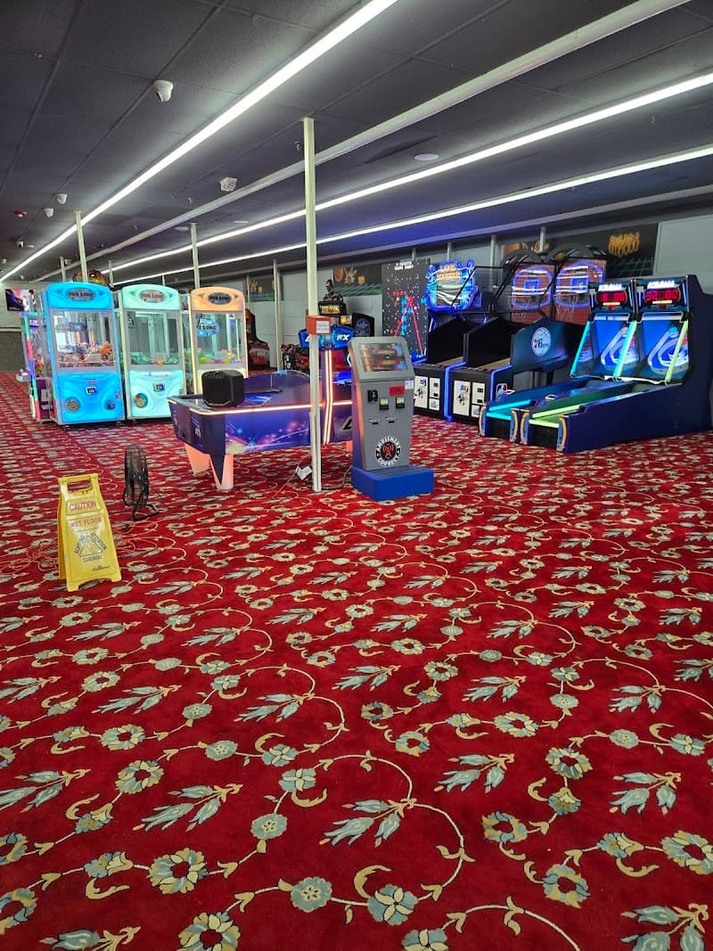Interior view of Curtis Lanes bowling alley