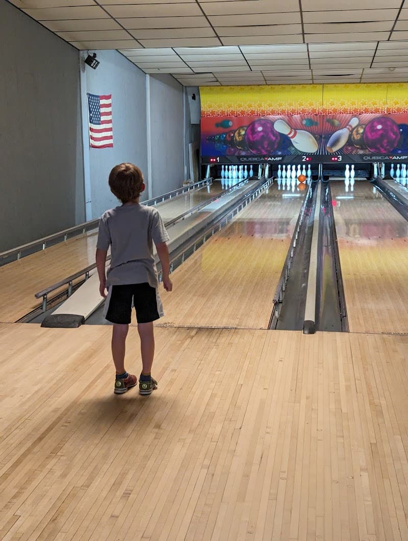 Interior view of Cypress Lanes bowling alley