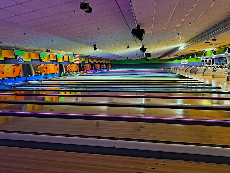 Interior view of Daugherty Bowling Center bowling alley