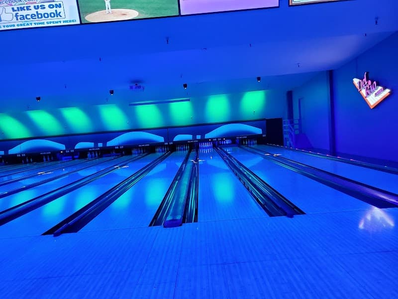 Interior view of Del Rio Lanes bowling alley