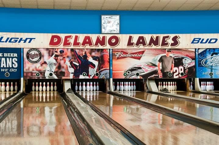 Interior view of Delano Lanes & Entertainment Center bowling alley