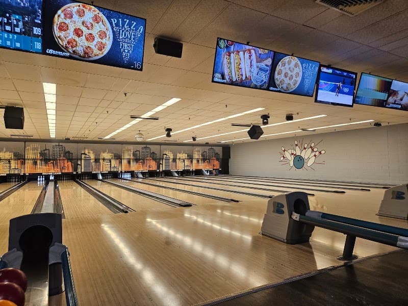 Interior view of Delton Lanes bowling alley