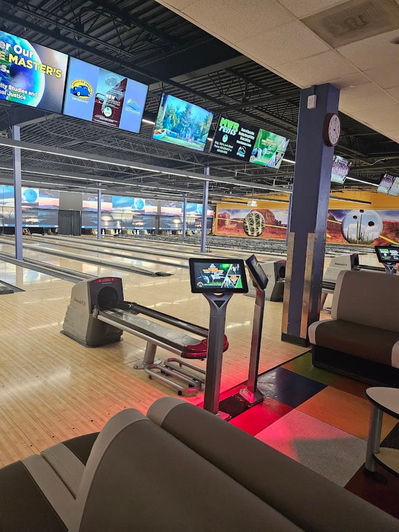 Interior view of Desert Lanes Bowling Center bowling alley