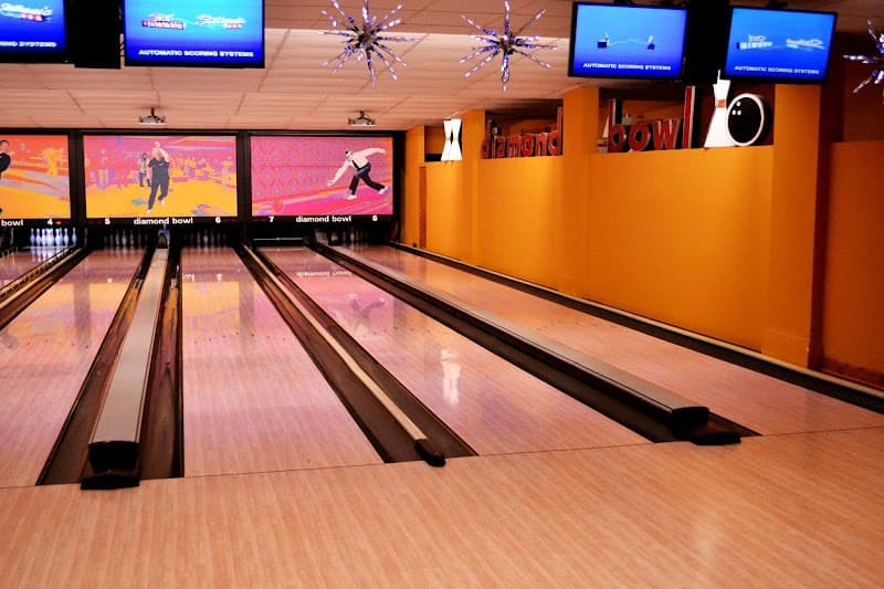Interior view of Diamond Bowl & Billiards bowling alley