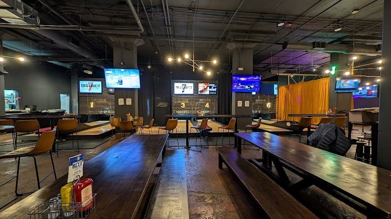 Interior view of District 7 Social Hall bowling alley