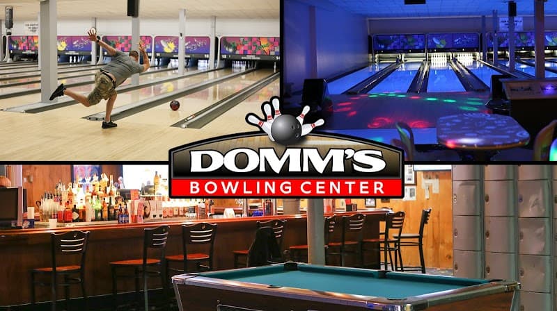 Interior view of Domm's Bowling Center bowling alley