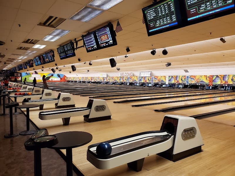 Interior view of Don Carter Lanes bowling alley