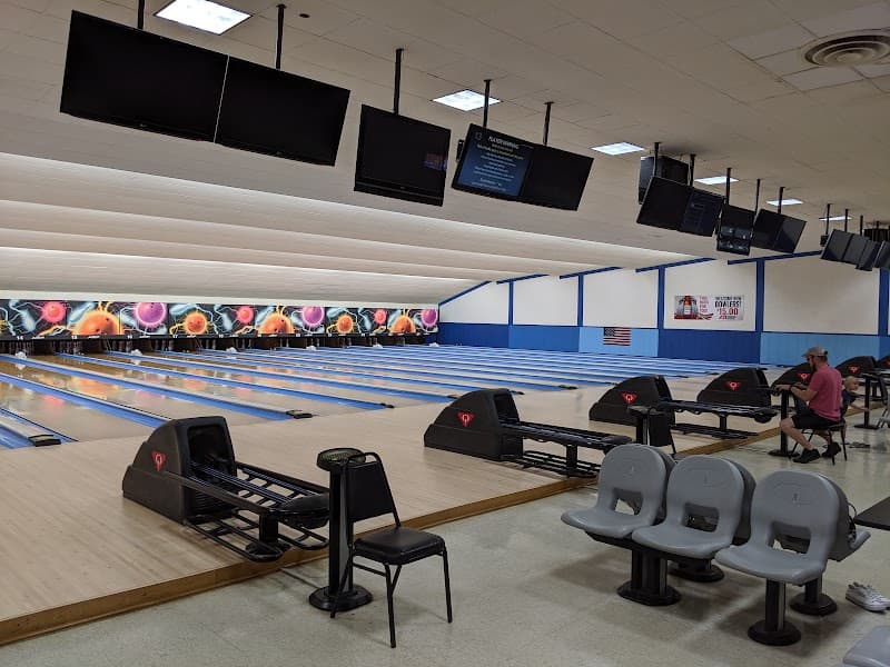 Interior view of Du Bowl Lanes bowling alley