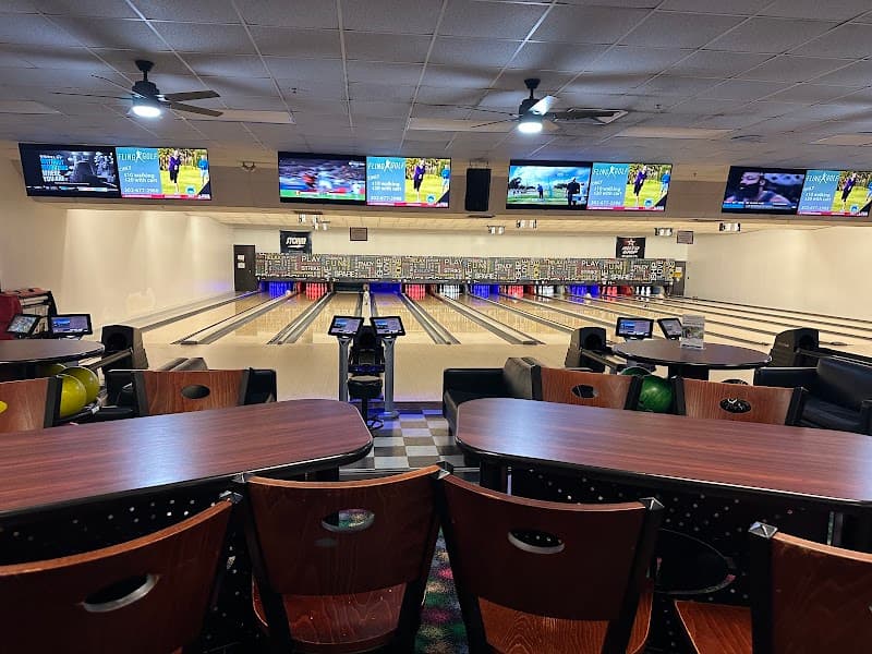 Interior view of Eagle Lanes bowling alley