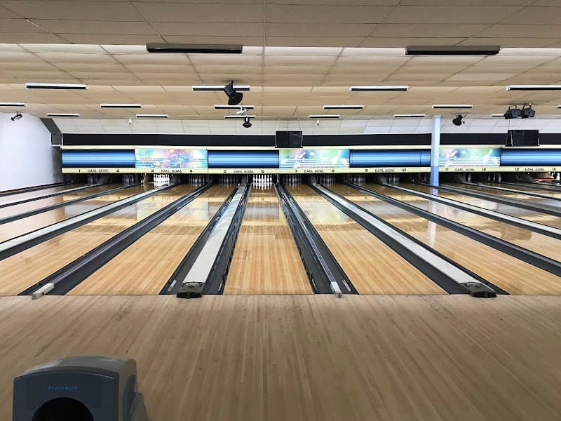 Interior view of Earl Bowl Lanes bowling alley