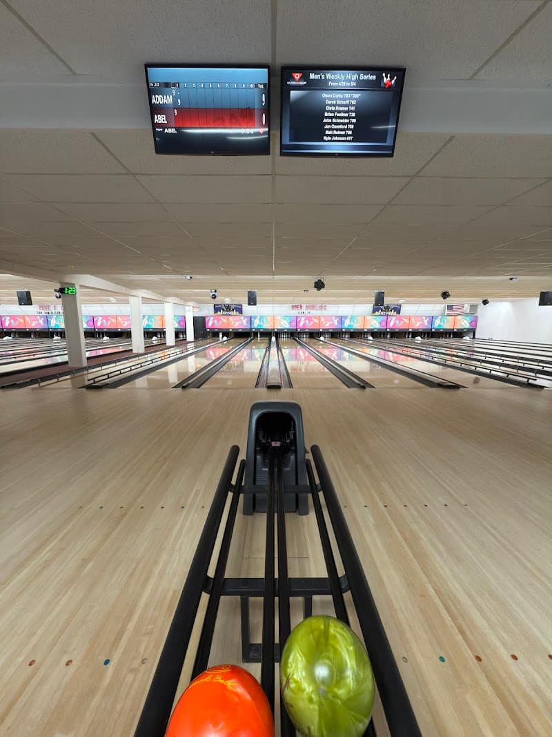 Interior view of Earl Bowl Lanes bowling alley