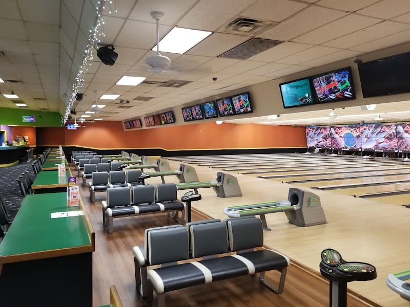 Interior view of East Greenbush Bowling Center bowling alley