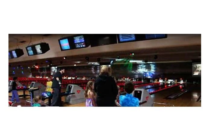 Interior view of Eastern Lanes bowling alley