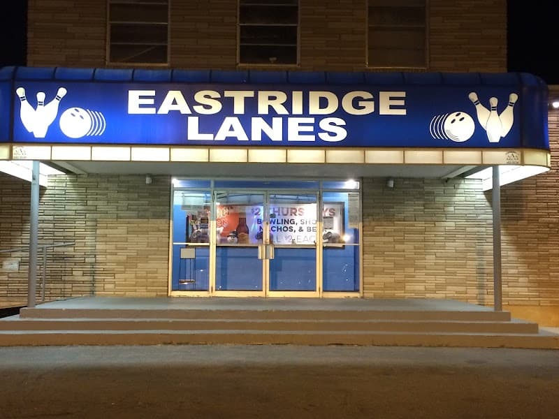 Interior view of Eastridge Lanes bowling alley