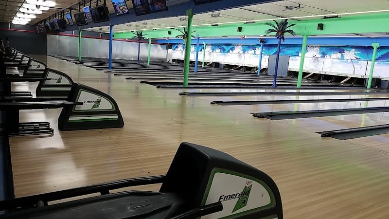 Interior view of Emerald Lanes bowling alley