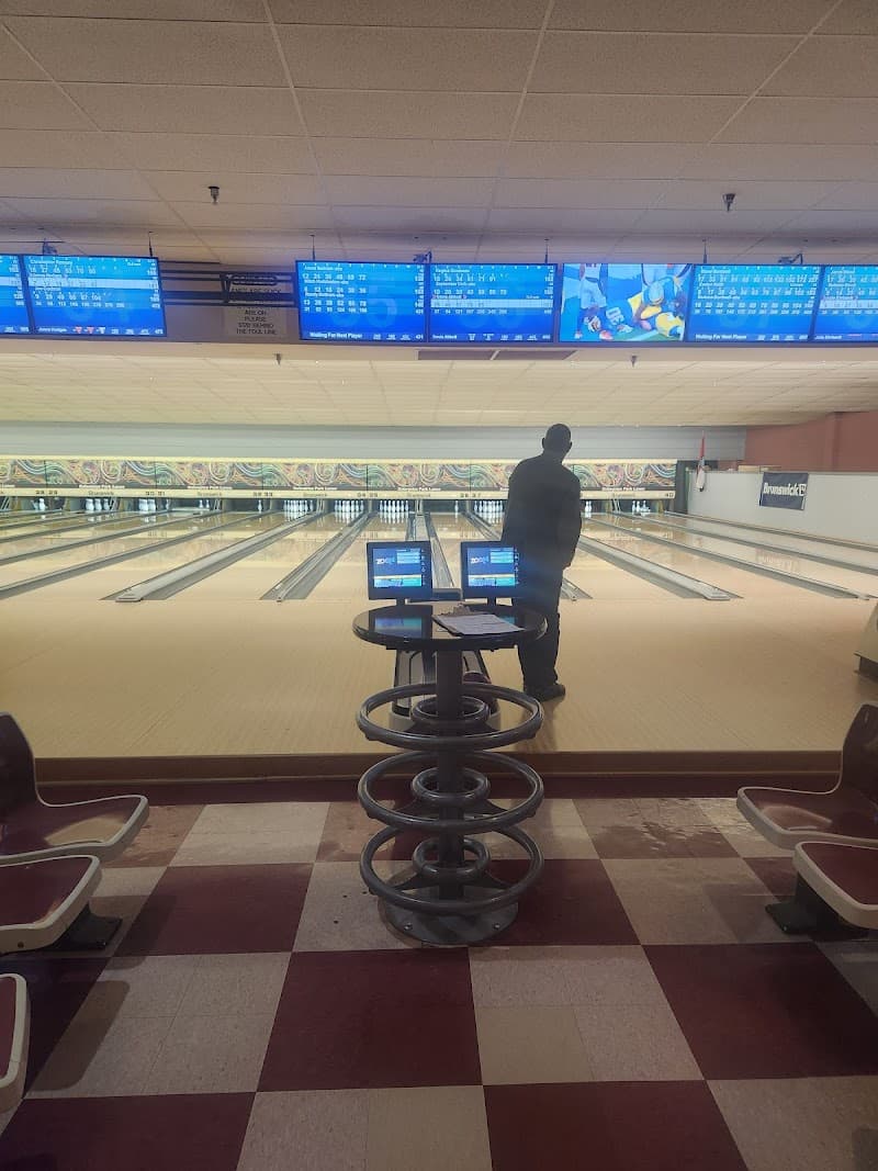 Interior view of Enterprise Park Lanes bowling alley