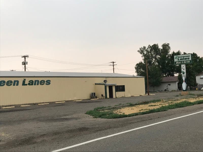 Interior view of Evergreen Lanes bowling alley