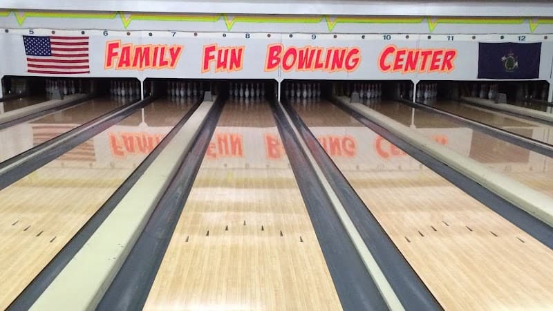 Interior view of Family Fun Bowling Center bowling alley