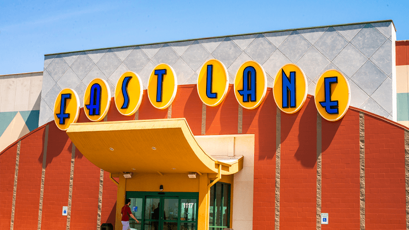Interior view of Fast Lane Entertainment bowling alley