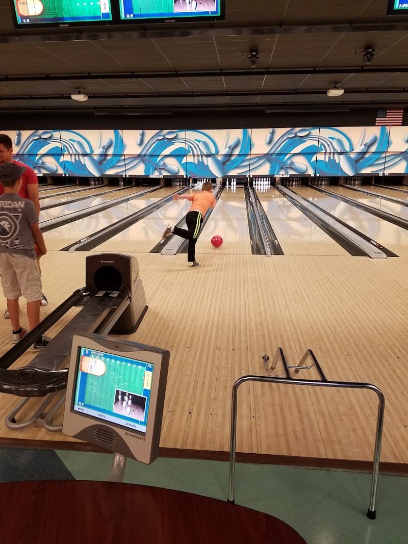 Interior view of FireLake Bowling Center bowling alley
