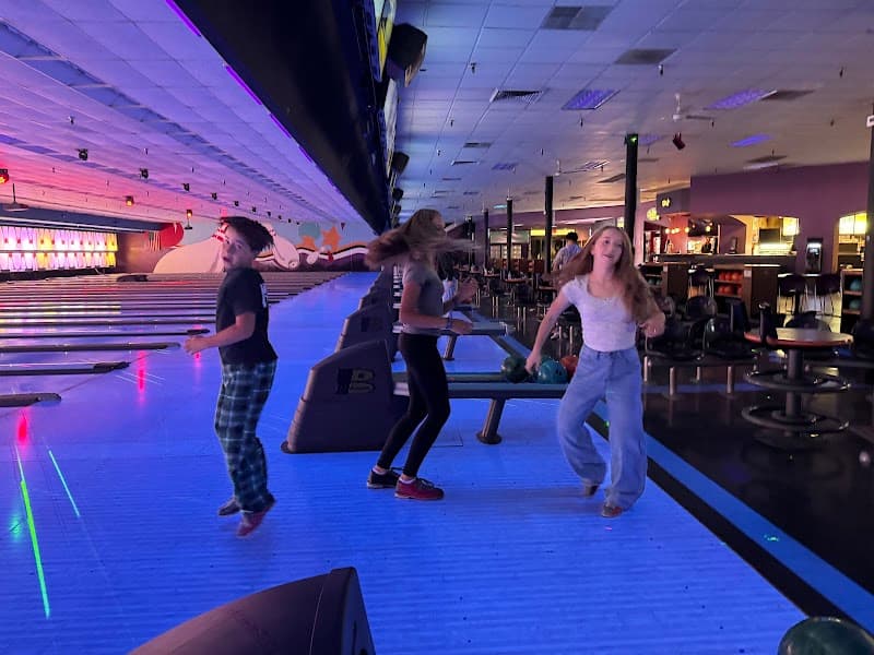 Interior view of Forest Lanes bowling alley