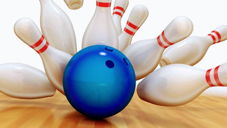 Interior view of Fort Shafter Bowling Center bowling alley