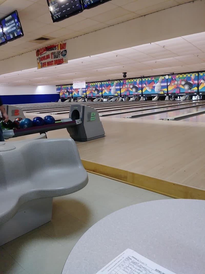 Interior view of Four Seasons Sports bowling alley