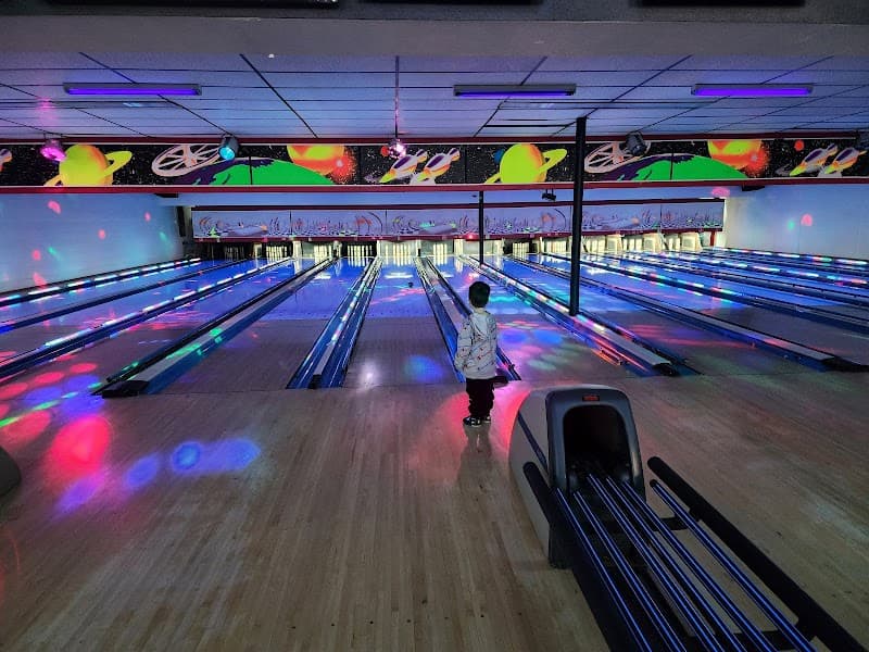 Interior view of French King Bowling Center and Storage Facilities bowling alley