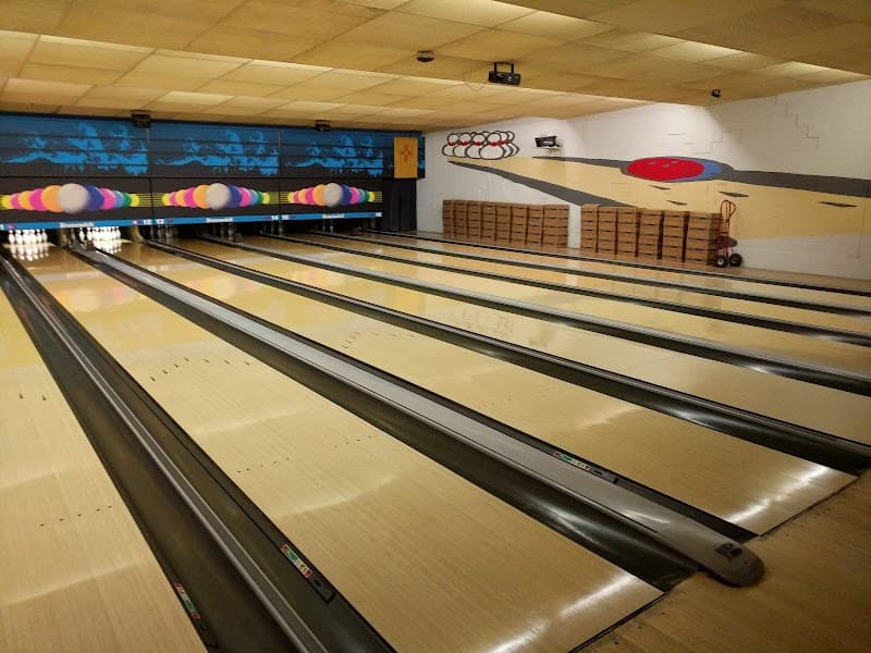Interior view of Gal-A-Bowl bowling alley