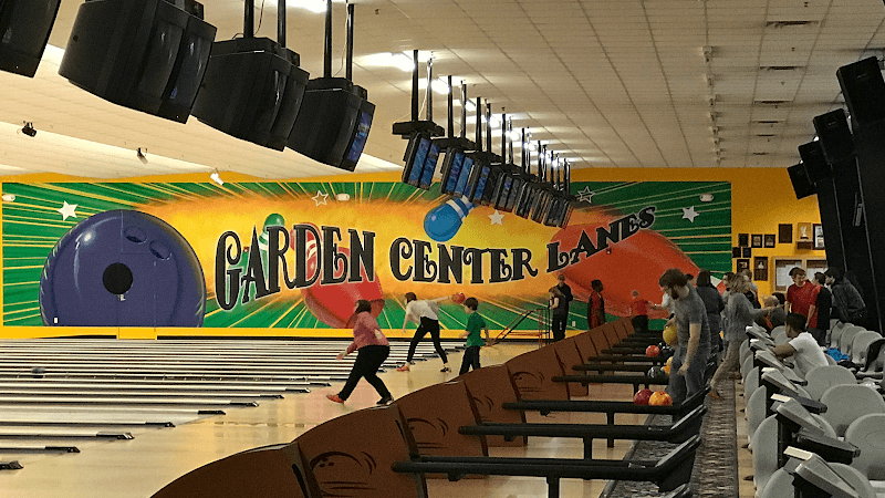 Interior view of Garden Center Lanes bowling alley