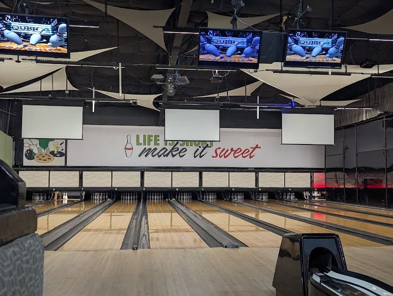 Interior view of Gator Lanes bowling alley