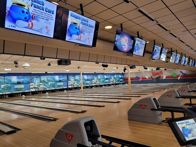 Interior view of Gaudé Lanes Bowling Center, Bldg 1203 bowling alley
