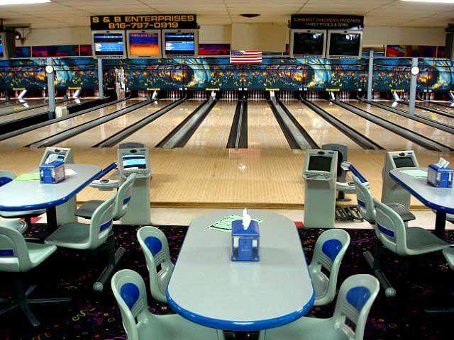Interior view of Gladstone Bowl bowling alley