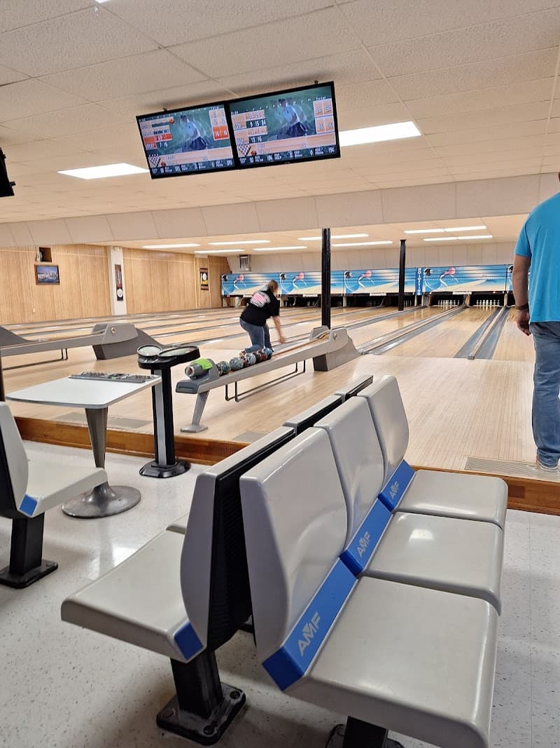 Interior view of Glassport Lanes bowling alley