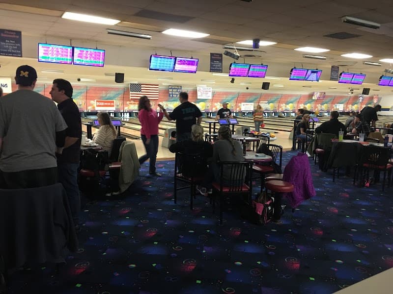 Interior view of Grand Blanc Lanes bowling alley