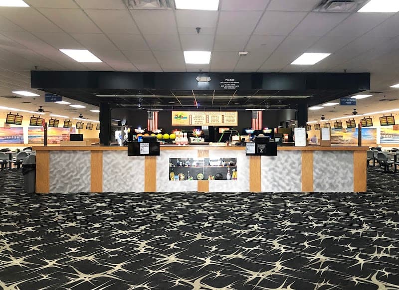 Interior view of Greenacres Bowl bowling alley