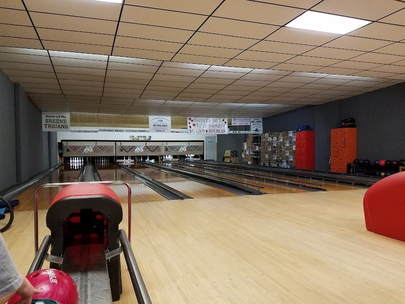 Interior view of Greene Bowlodrome Inc bowling alley