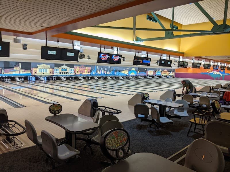 Interior view of Habetler Bowl bowling alley