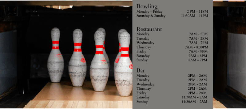 Interior view of Hank's Bowl Inc Lounge and Restaurant bowling alley