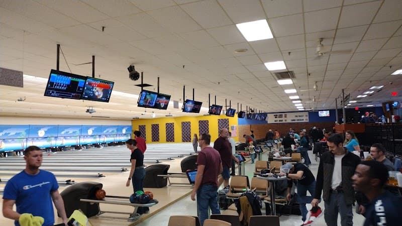 Interior view of Harvest Lanes bowling alley