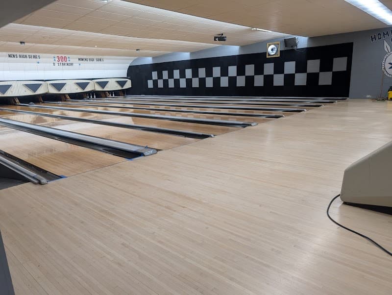 Interior view of Hi-Lanes bowling alley